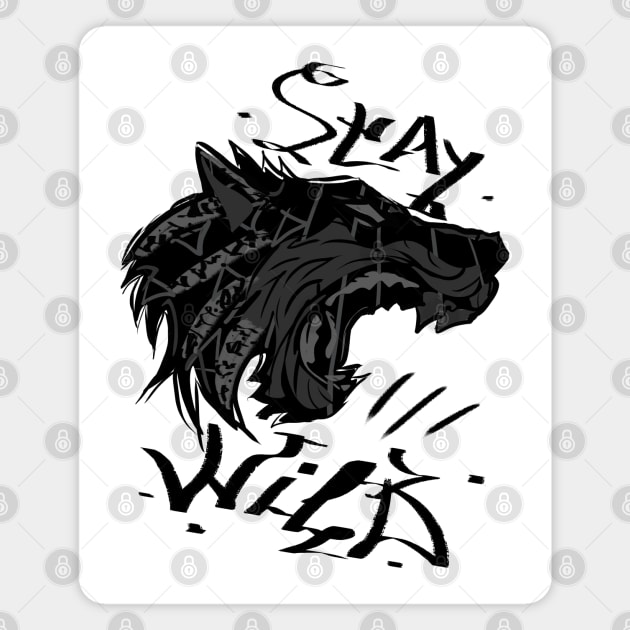 Stay Wild Wolfy Magnet by CB_design